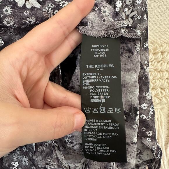 The Kooples Metallic Flutter Blouse - Picture 5 of 9